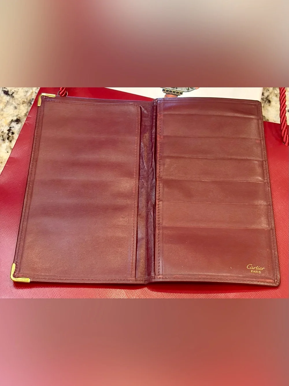 VTG. Cartier Burgundy Leather Men’s Wallet